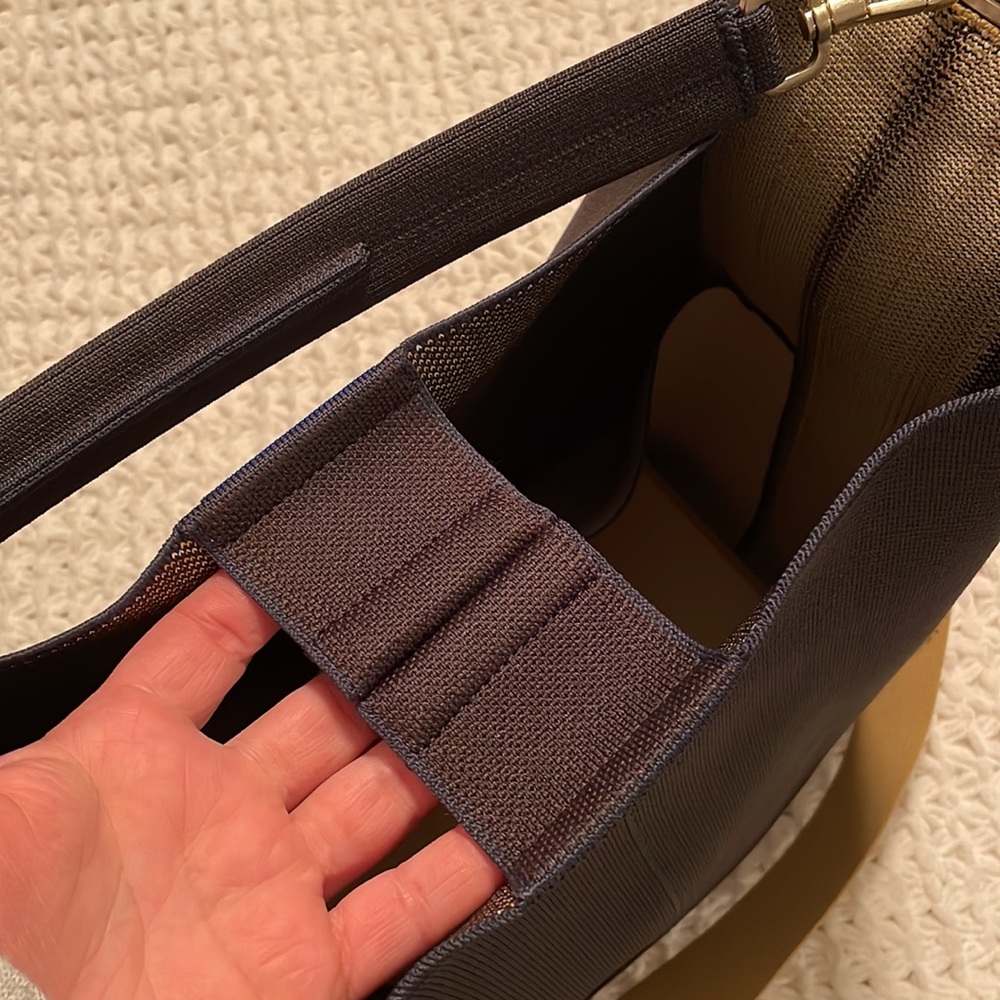 Rothy's Navy Tote with Yellow Strap - Picture 10 of 13